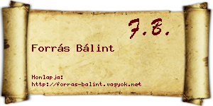 Forrás Bálint névjegykártya