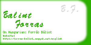 balint forras business card